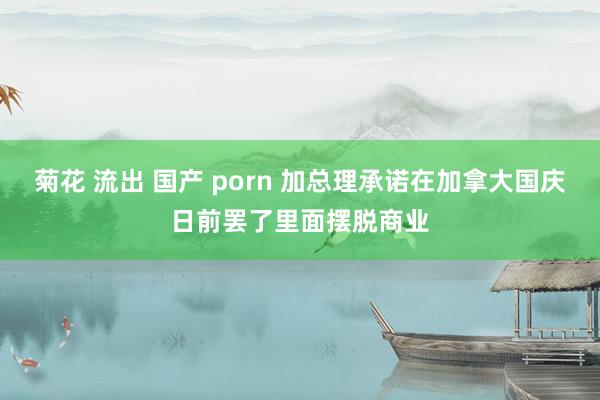 菊花 流出 国产 porn 加总理承诺在加拿大国庆日前罢了里面摆脱商业