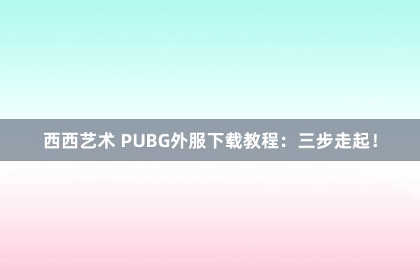 西西艺术 PUBG外服下载教程：三步走起！