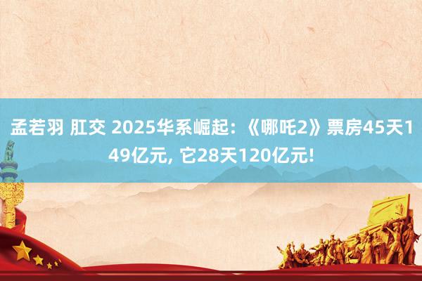 孟若羽 肛交 2025华系崛起: 《哪吒2》票房45天149亿元, 它28天120亿元!
