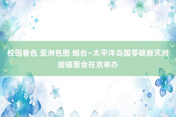 校园春色 亚洲色图 烟台—太平洋岛国零碳磨灭对接碰面会在京举办