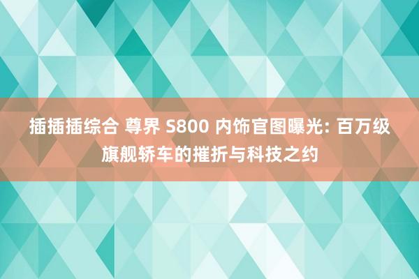 插插插综合 尊界 S800 内饰官图曝光: 百万级旗舰轿车的摧折与科技之约