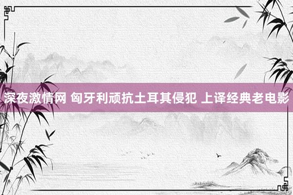 深夜激情网 匈牙利顽抗土耳其侵犯 上译经典老电影